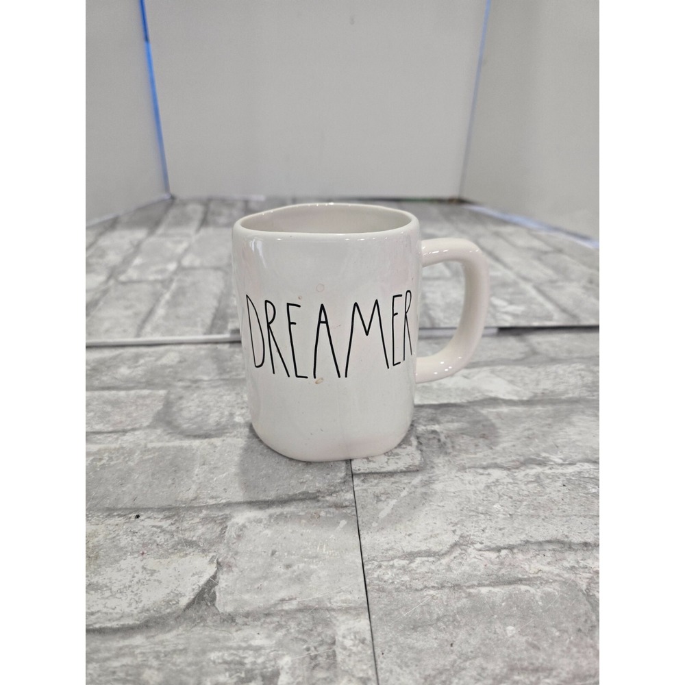 Rae Dunn DREAMER Mug Farmhouse Country Cottage Chic Minimalist 16oz Coffee Lover
